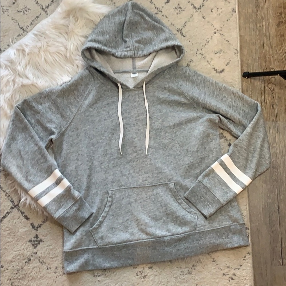 OLD NAVY VARSITY STYLE GREY HOODIE